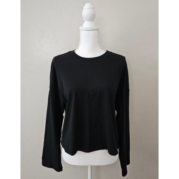 DSG Solid Black Bell Sleeve Crop Top - Picture 1 of 7